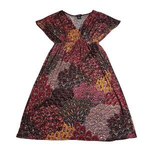 5th & Love V-Neck Paisley Floral Paisley Baby Doll Dress Size Medium Knee Length